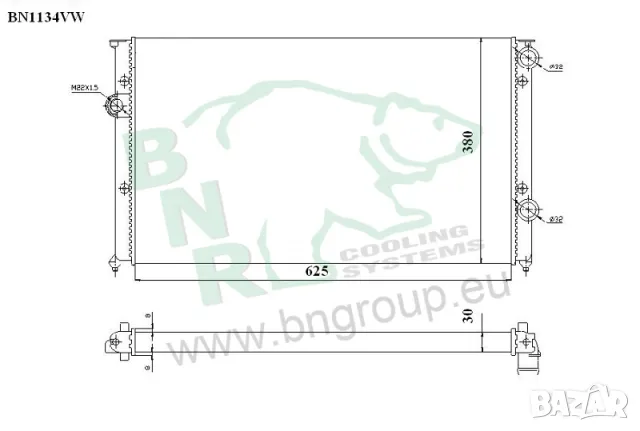 Воден радиатор BNR за VOLKSWWAGEN BN1134VW, снимка 3 - Части - 14373709