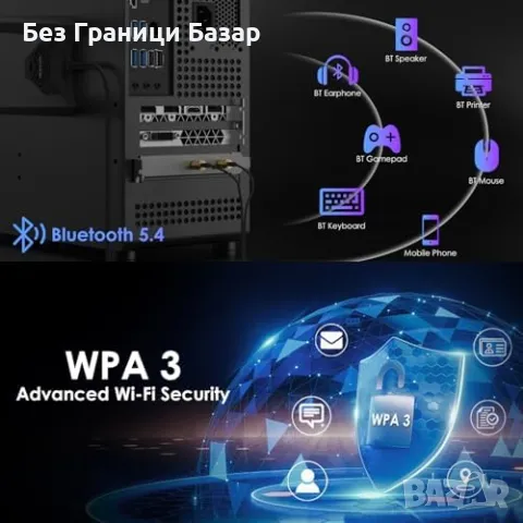 Нова Ултра-бърза WiFi 7 PCIe карта, трибандова BE200 + Bluetooth 5.4, снимка 5 - Друга електроника - 47618589