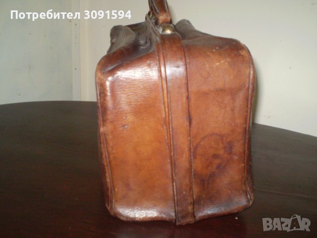 Стара лекарска чанта от естествена кафява кожа, снимка 3 - Антикварни и старинни предмети - 36941643