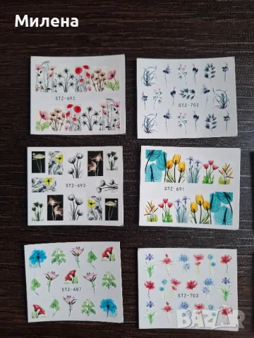 Водни стикери за нокти, снимка 5 - Продукти за маникюр - 48716130