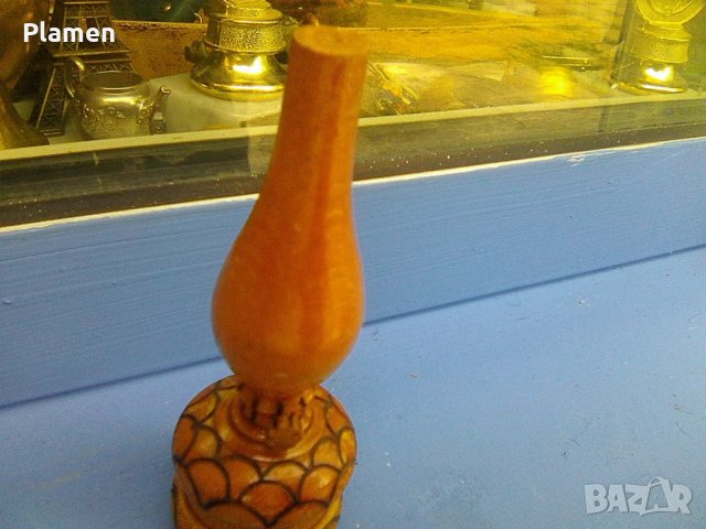 Дървена газена лампа сувенир, снимка 2 - Други ценни предмети - 38327327