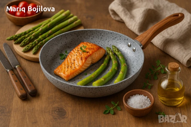 Тиган Уок Voltz Siena, 26x7см., Мраморно каменно керамично покритие, снимка 2 - Съдове за готвене - 50192344