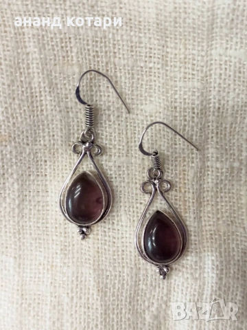 Висящи обеци - Тибетска сълза-1-6, снимка 3 - Обеци - 53226512
