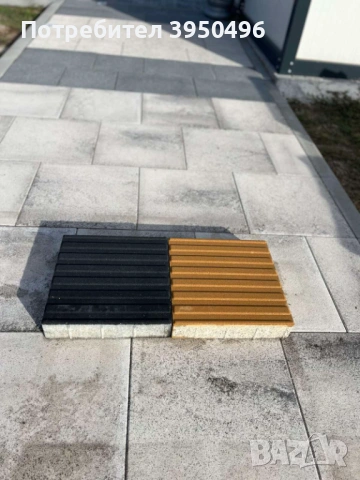 Тактилни плочи 40х40х8см с ивици и сфера, цвят: антрацит и охра