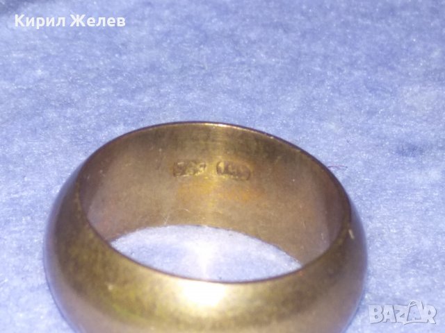 СТАРА ПОЗЛАТЕНА МЪЖКА ХАЛКА РЕТРО ПРЪСТЕН с ПЕЧАТИ 585 и 14К РЪЧНА ИЗРАБОТКА За КОЛЕКЦИЯ 32588, снимка 10 - Антикварни и старинни предмети - 39723558