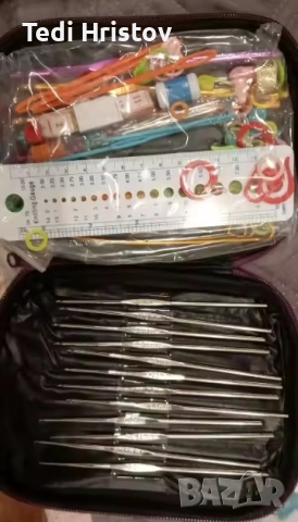 Комплект аксесоари за плетене, 107 части, 14 алуминиеви куки – Пълен сет за начинаещи и напреднали, снимка 2 - Други - 52553913