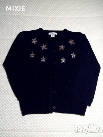 Нова детска тъмносиня жилетка Звезди, снимка 1 - Детски пуловери и жилетки - 27676344