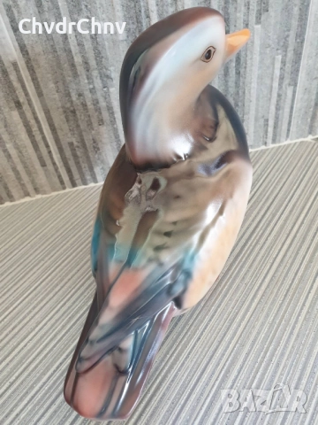 Hollohaza статуетка 23см/стара голяма унгарска порцеланова фигура на птица/патица, снимка 6 - Статуетки - 51467249