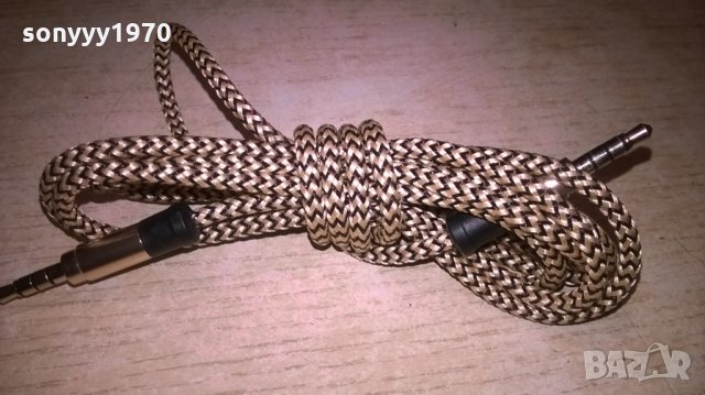 кабел 1.5м с оплетка и позлатени жакове 3.5мм, снимка 1 - Други - 26513171