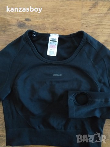 gymshark  FLEX SPORTS LONG SLEEVE CROP TOP - страхотно фитнес бюстие КАТО НОВО, снимка 4 - Корсети, бюстиета, топове - 40145994