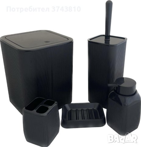 КОМПЛЕКТ ЗА БАНЯ 5 ЧАСТИ  - BLACK, снимка 2 - Душ кабини и вани - 43537256