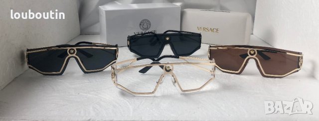 Versace 2023 дамски мъжки слънчеви очила маска черни кафяви прочрачни, снимка 13 - Слънчеви и диоптрични очила - 39842328