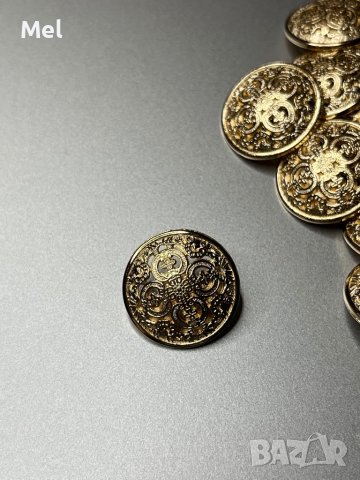 Луксозни златисти метални копчета, диаметър: 20мм/2см, кръгли, снимка 3 - Други - 43898772