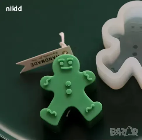 Джинджифилово човече елен елха дълбок силиконов молд форма фондан шоколад гипс смола сапун свещ, снимка 12 - Форми - 48350809