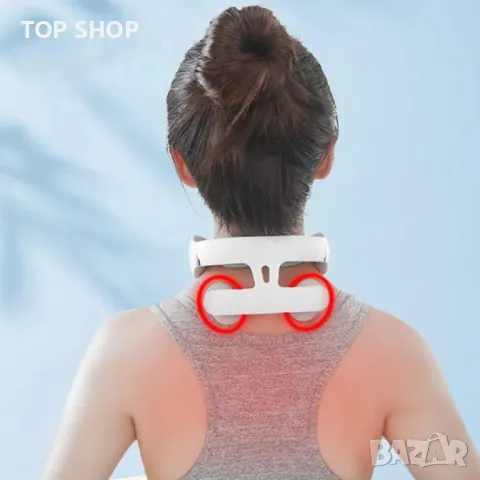 Електрически масажор за врат с функция за нагряване, USB зареждане, преносим, снимка 4 - Масажори - 49627338