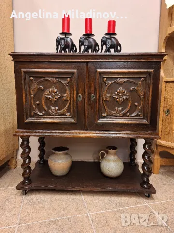 Винтидж шкаф,  комод,  скрин с богата дърворезба , снимка 1