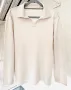 Блуза с якичка стил OLD MONEY светъл беж, снимка 2