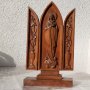 27 см дървен иконостас Богородица дърворезба пано религия фигура икона дърворезба, снимка 1 - Статуетки - 28965021