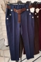 Елегантен дамски панталон с копчета и колан 7063, снимка 5
