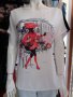 КРАСИВА бяла блуза с червена щампа и леко отворен гръб, снимка 1 - Тениски - 39967489