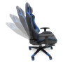 Геймърски стол за релакс с масаж и подложка за крака – син, снимка 11