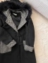 Дамско палто в черно и сиво с пух на качулката, снимка 4