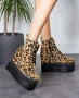 Боти на платформа - леопардов принт (кафяво с черно) - BML88 , снимка 3