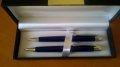 химикалка и молив сребро и синьо, комплект луксозен, снимка 1 - Ученически пособия, канцеларски материали - 27531408