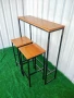 Железни бар маси и столове комбинация с дърво , снимка 4