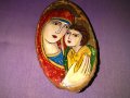 Икона Дева Мария с младенеца върху дърво ръчно рисувана, снимка 1 - Икони - 44051264