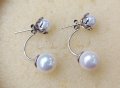 Сребърни обеци с естествени перли / проба s925 , снимка 3