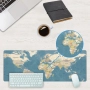 Геймърски пад за мишка и клавиатура – “World Map” – 90×40 см – RC-K-1074 – Син, снимка 2