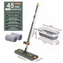 Комплект моп с 360° въртене и сгъваема кофа – Професионално и безконтактно почистване у дома, снимка 1