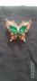 Много красива брошка "Пеперуда със зелени камъчета", снимка 2