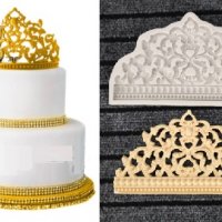 Грамадна Сплетена корона силиконов молд форма за декорация торта фондан, снимка 1 - Форми - 28274308
