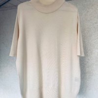 Блуза екрю полуполо 100% гладък меринос, снимка 4 - Блузи с дълъг ръкав и пуловери - 43829457