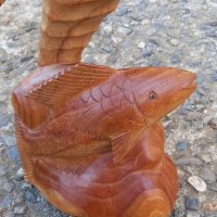 Красива дърворезба на морско конче и риба, снимка 8 - Декорация за дома - 43804157