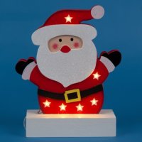 Светеща дървена фигурка  Дядо Коледа, снимка 2 - Декорация за дома - 42951198