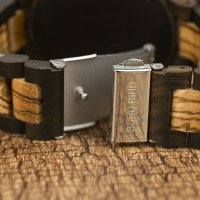 Мъжки часовник с корпус и каишка от дърво и резбован ринг, снимка 8 - Мъжки - 36250499