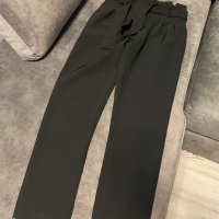 черен  панталон  с висока талия и колан, снимка 2 - Панталони - 37410284