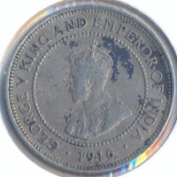Монета стара остров Ямайка 1/2 пени 1916 година, снимка 2 - Нумизматика и бонистика - 26657739