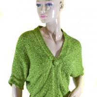 Betty Jackson дамска жилетка зелена лен и памук, снимка 3 - Жилетки - 33324522