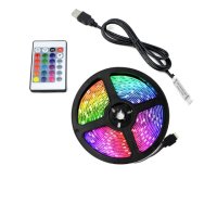 Комплект RGB LED ленти с USB, дължина 5M, дистанционно управление, за телевизор, компютър, кола, дом, снимка 1 - Лед осветление - 43237677