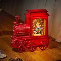Светещ Коледен локомотив с Дядо Коледа, Коледна украса, снимка 1 - Декорация за дома - 43090205