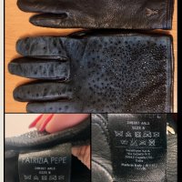 Продавам черни кожени ръкавици PATRICIA PEPE, снимка 1 - Ръкавици - 44053095