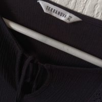 Дамска блузка черна, с връзка и дантела, снимка 2 - Блузи с дълъг ръкав и пуловери - 43699112