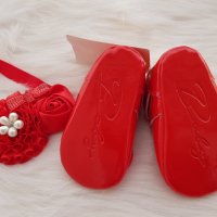 Червени бебешки буйки 12-18 месеца, снимка 6 - Бебешки обувки - 34830954