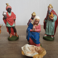 Стари фигури от сцена на Рождество Христово, снимка 4 - Колекции - 44911230