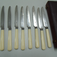 № 6177 стари френски ножчета - L.Lapar - Paris  - 9 броя с кутия   - надпис / маркировка , снимка 4 - Антикварни и старинни предмети - 36570440