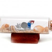 Сувенирен магнит, Кораб в бутилка, Стъклен, 7 см., снимка 2 - Морски сувенири - 37202877